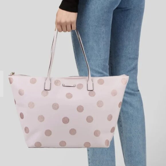 Kate Spade Bundle (Pink Polka Dot Tote, Card Holder & Phone Case) - Picture 3 of 9